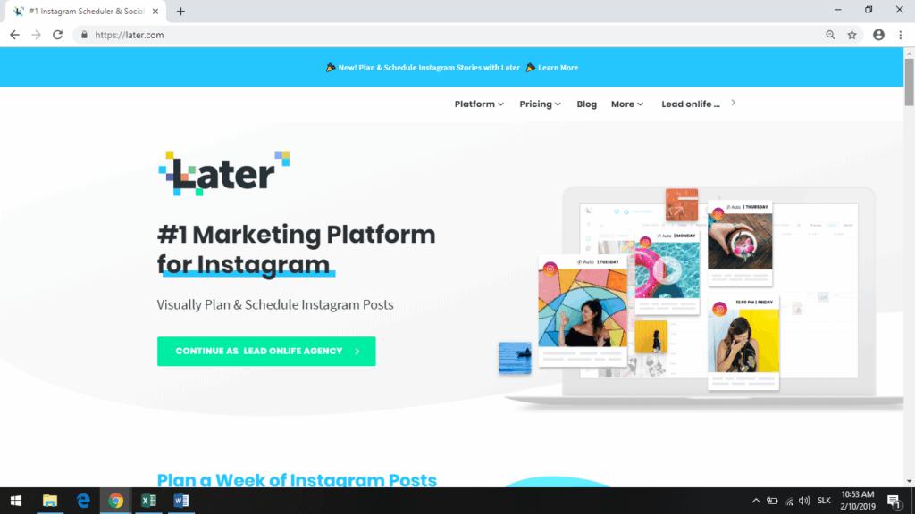 Lead sk online marketing- # Plánovanie príspevkov na Instagram 1.